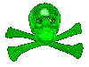 spinning skull and
crossbones