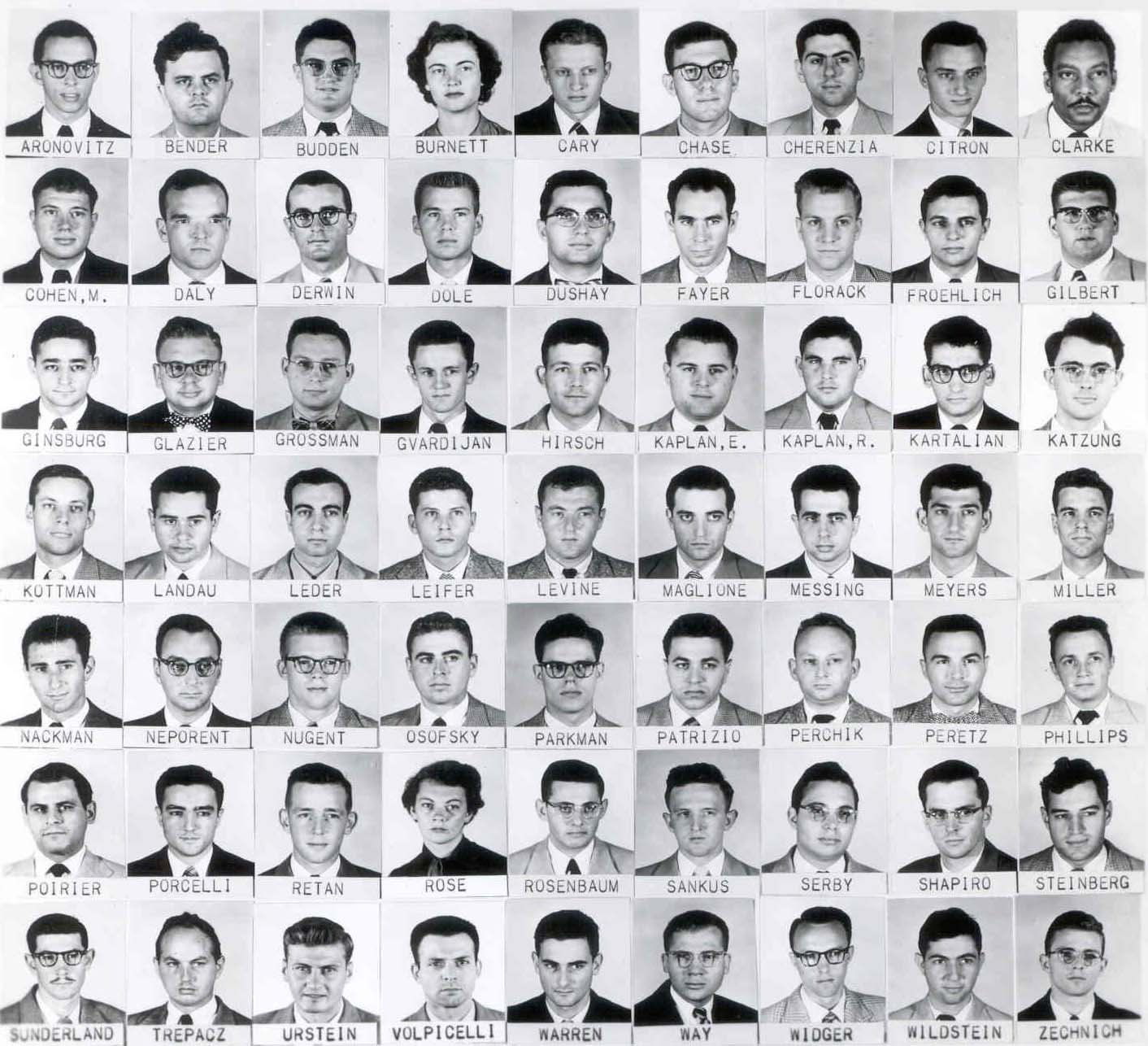 Upstate Medical Center College of Medicine Class of 1957 showing Paul Parkman