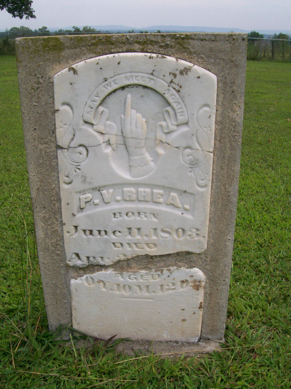 headstone of Pleasant Vincent Rhea